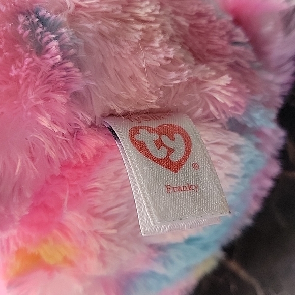 Ty franky plush tysilk pink cute glitter teddy bear 9inch tall stuffed buddy - Picture 4 of 7